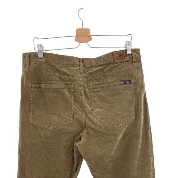 Faherty Stretch Corduroy Pants Green Brown Size 35 - Picture 9 of 14